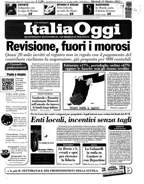 Italia oggi : quotidiano di economia finanza e politica